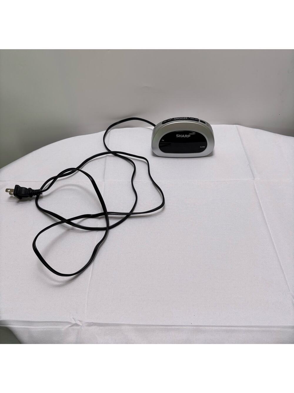 Sharp Black and Silver Digital Alarm Clock